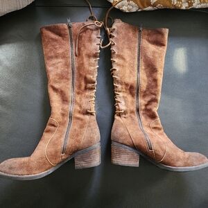 Born Knee High Suede, Back Lace up,  Flannel lined Boots